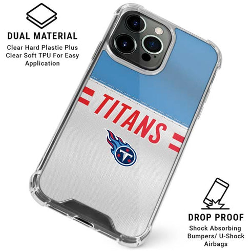 NFL Tennessee Titans White Striped iPhone 16 Pro Clear Case
